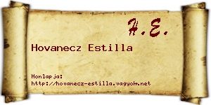 Hovanecz Estilla névjegykártya